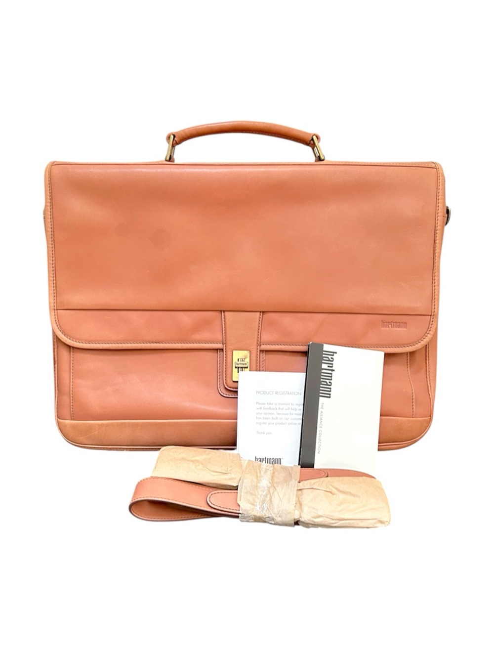 Deadstock Vintage Hartmann Natural Belting Leather Briefcase Alliance Collection